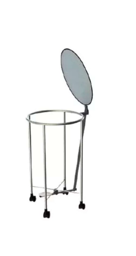 Porta Saco Hamper Inox com Tampa em ABS Hospitalar