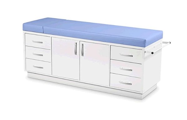 Mesa de Exame Clinico em MDF Balcão com Portas e Gavetas
