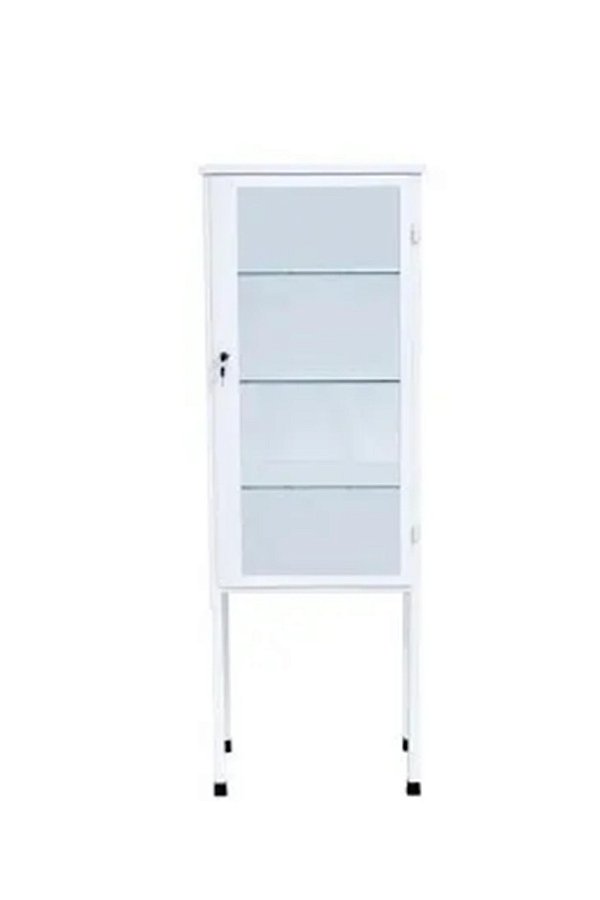 ARMÁRIO VITRINE 1 PORTA E 3 PRATELEIRAS LATERAIS EM CHAPA