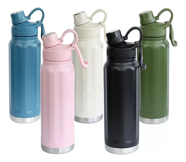Garrafa Squeeze Térmico Aço Inox Grande Academia 960ml