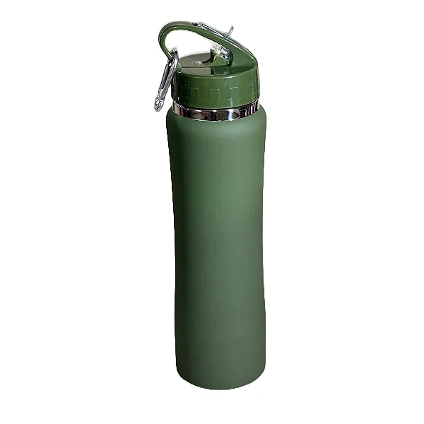 Garrafa Térmica Inox 750ml — Quente & Frio - Verde Militar