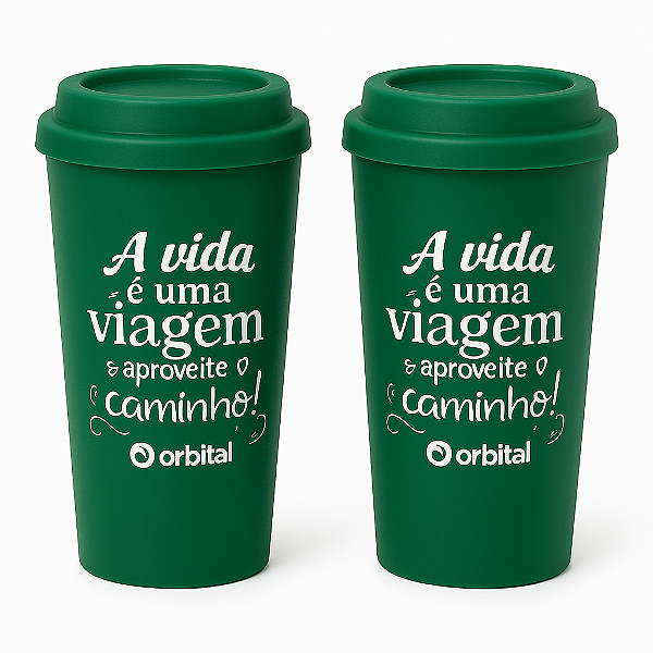 Copo Ecológico Reutilizável 500ml com Tampa | Uso para Bebidas Quentes e Frias