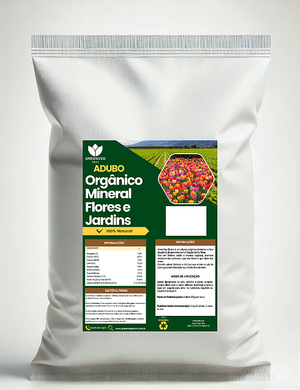 Adubo Orgânico Mineral Flores e Jardins