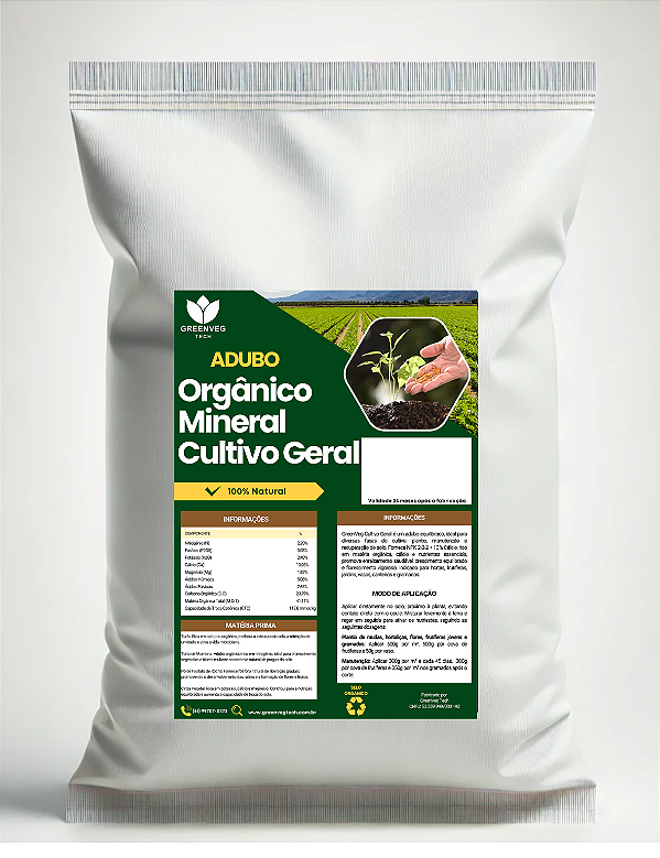 Adubo Orgânico Mineral Cultivo Geral