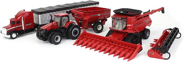 Kit Miniaturas Agrícolas Case IH 1/64 Colheitadeira/Trator/Caminhão