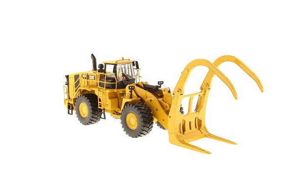 Miniatura Pá Carregadeira com Garras Serraria Caterpillar 988K 1:50 Diecast Masters