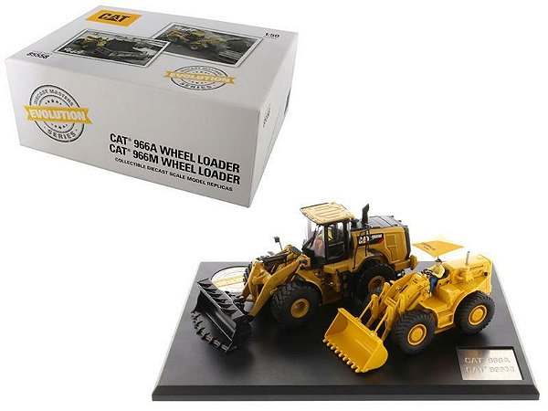Miniatura Pá Carregadeira Caterpillar 966A e 966M Escala 1:50