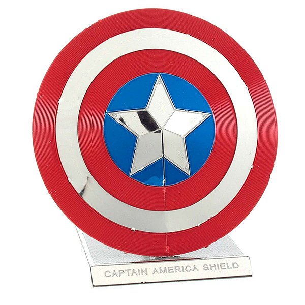 Miniatura Metal Earth Marvel Avengers Capitão America Shield MMS321