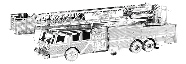 Miniatura De Montar Metal Earth Caminhão De Bombeiros Americano MMS115