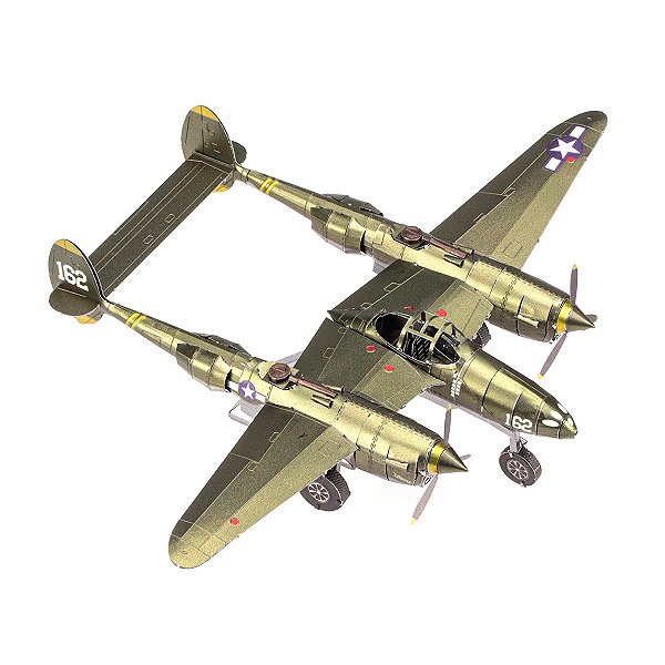 Miniatura De Montar Avião P-38 Lightning Segunda Guerra Mundial Metal Earth ICX143