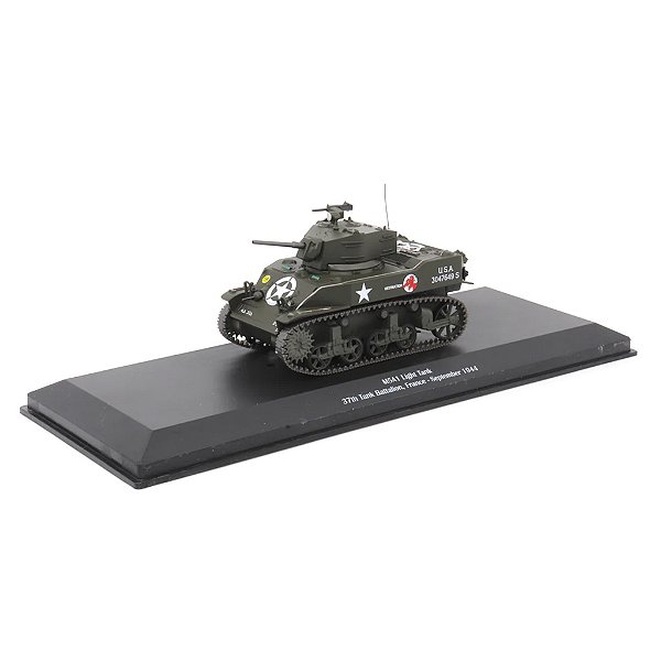 Miniatura Tanque De Guerra M5A1 Light 37TH Battalion França 1944 1/43 Motor City