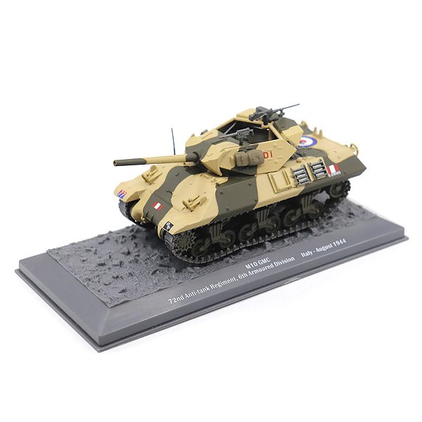 Miniatura Tanque de Guerra Italiano 1944 M10 Destroyer Anti-Tankn Regiment 6TH Armored Division Motor City 1/43