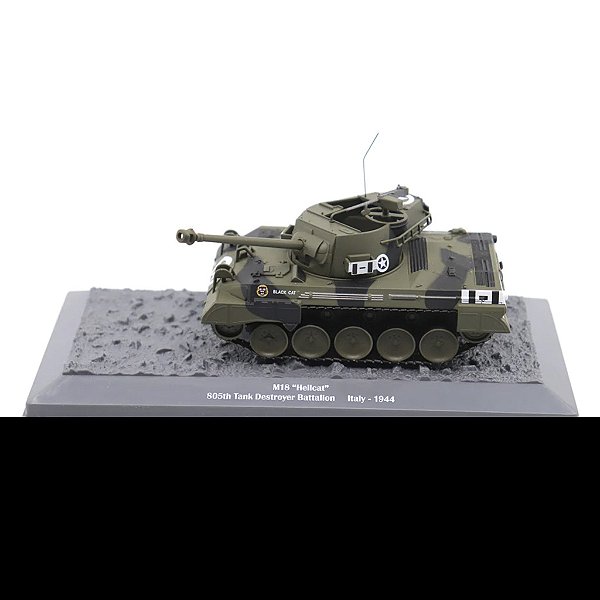 Tanque Guerra M18 Hellcat Destroyer 805TH Itália "Black Cat" 805th Tank Destroyer Battalion 1944 Motor City 1/43