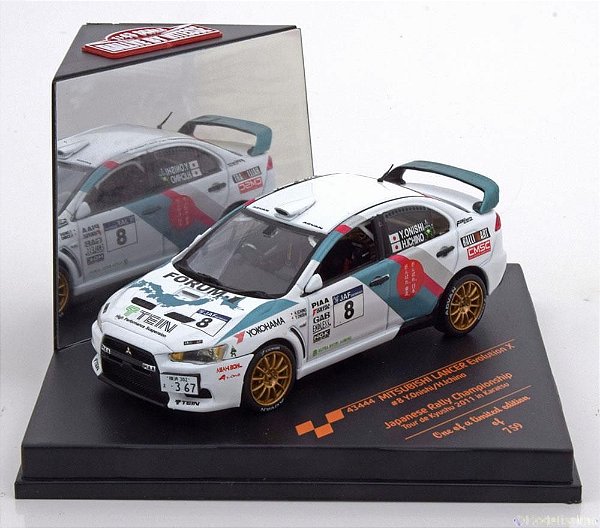 Miniatura Rally Mitsubishi Lancer Evo #8 Y.onishi 1/43 Vitesse