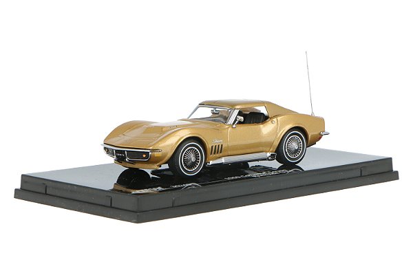 Miniatura Chevrolet Corvette Coupe Reverside 1969 1/43 Dourado