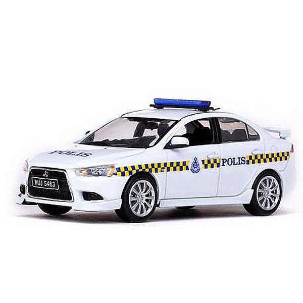 Miniatura Mitsubishi Lancer Policia Malaysia Branco 1/43 Vitesse