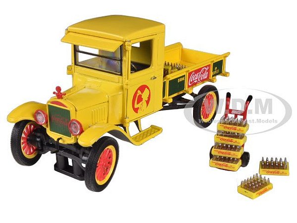 Miniatura Ford Model T Pickup 1923 Coca-Cola 1/32 Motor City Classics Amarelo