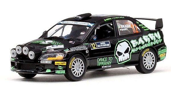 Miniatura Mitsubishi Lancer Evo X #12 Daniel Barry Rally 2010 1/43 Vitesse Preto