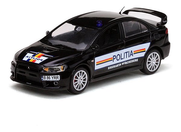 Miniatura Mitsubishi Lancer Evo X Romania Police 1/43 Vitesse Preto