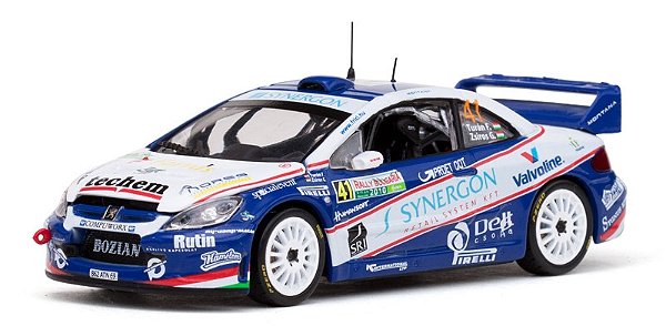 Miniatura Peugeot 307 WRC #41 F. Turán 2010 1/43 Vitesse Branco/Azul