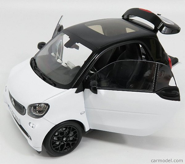 Miniatura Smart Fortwo 2015 1/18 Norev Preto e Branco