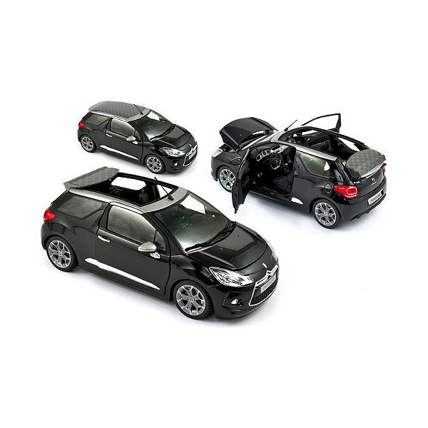 Miniatura Norev Citroen DS3 Cabrio 2013 1/18 Perla Negra