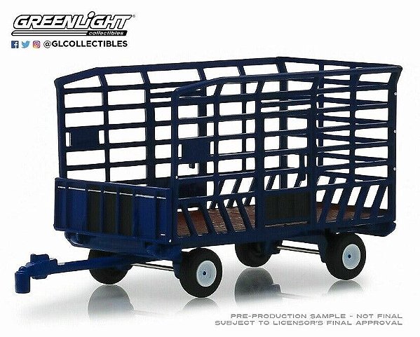 Miniatura Vagão de Fardos Bale Throw Wagon 1/64 Greenlight