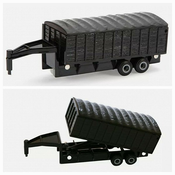 Miniatura Carreta Graneleira Grain Trailer 1/64 Tomy ERTL Preto