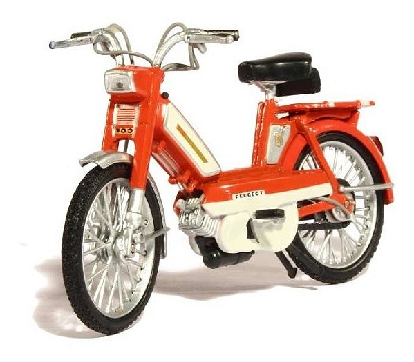 Miniatura Ciclomotor Peugeot 103 L 1972 Laranja 1/18 Norev