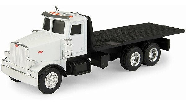Miniatura Caminhão Peterbilt Flatbed Truck White 1/64 ERTL