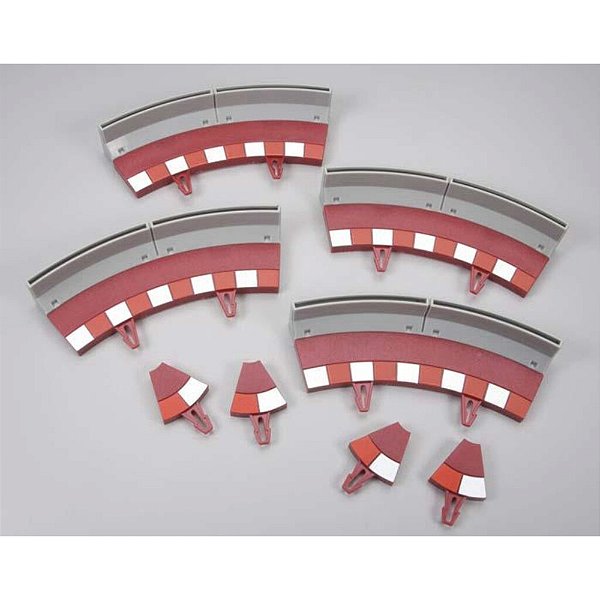 Bordas para Curva Interna Pista Autorama SCX Escala 1:32 4 Peças Conjunto de Acostamento (20290)