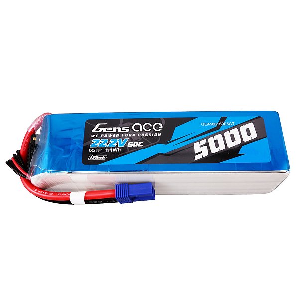 Bateria Para Automodelo LiPo Gens Ace 6S 5000mAh 60C G-Tech - Plug EC5