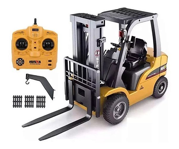 Empilhadeira RC Huina 1577 2 em 1 - Garfo e Gancho de Metal 8 Canais