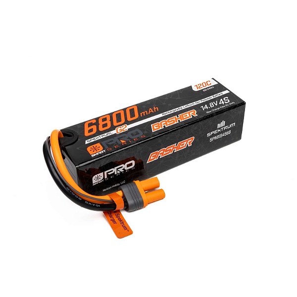 Bateria Para Automodelo LiPo Spektrum 4S 14.8V 6800mAh 120C Smart G2 Pro Basher