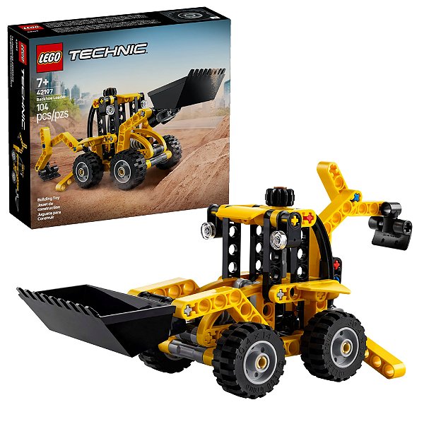 Lego Technic Retroescavadeira Amarela Funcional  104 Peças