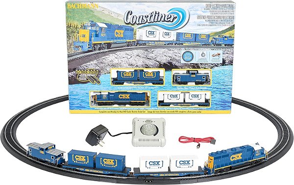 Ferromodelismo Trem Elétrico Bachmann Coastliner E-Z Set HO - 00734 Completo