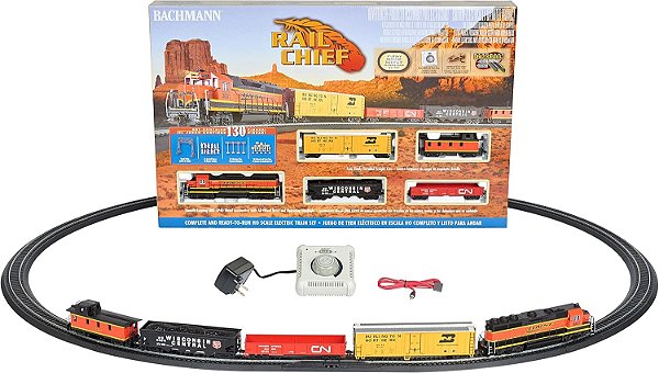 Ferromodelismo Trem Elétrico Bachmann Rail Chief E-Z Set HO - 00706 Completo
