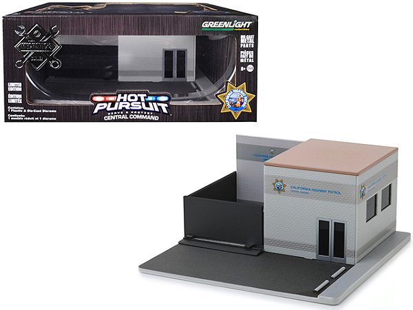 Cenário Oficina e Garagem de Polícia Califórnia Greenlight 1/64 | Hot Pursuit CHP