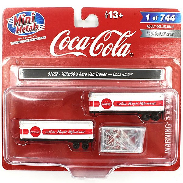 Miniatura Carreta Coca-Cola Aero Van Trailer 40's/50's 1/160 Classic Metal Works