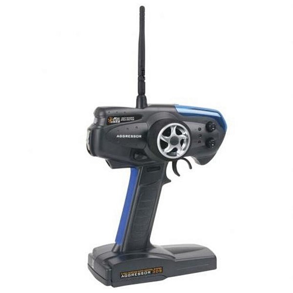 Rádio Para Automodelo Hitec Agressor 3DS 2.4GHz DSSS - 3 Canais com Receptor