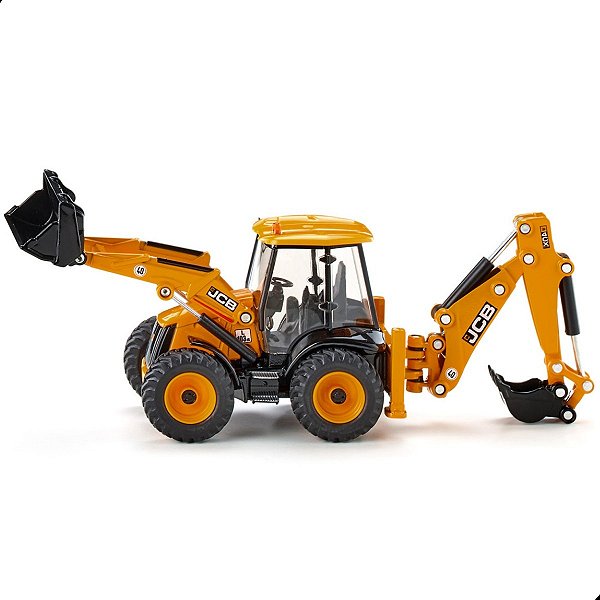 Miniatura JCB 4CX Siku Escala 1/50 Retroescavadeira com Braços Móveis