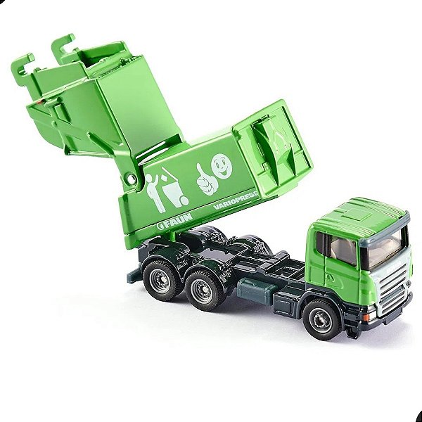 Miniatura Caminhão de Lixo Scania Verde Siku 1/87 Metal Diecast