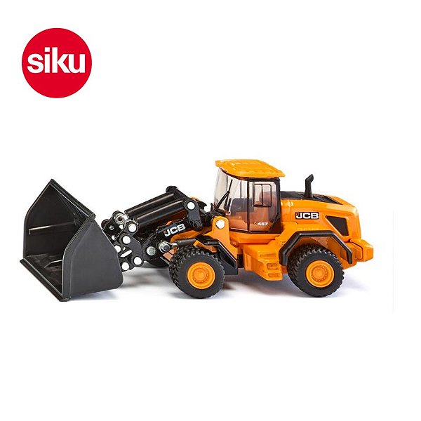 Miniatura Trator Pá Carregadeira JCB 457 WLS 1/87 Siku Metal Diecast