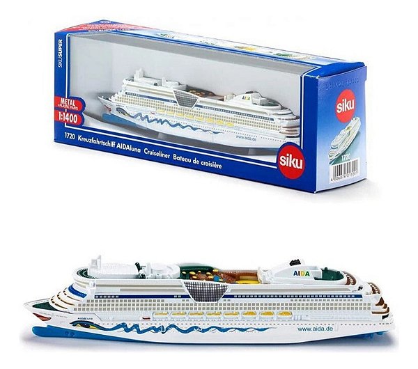 Miniatura Navio de Cruzeiro Marítimo AIDA Cruiseliner Escala 1/1400 Siku