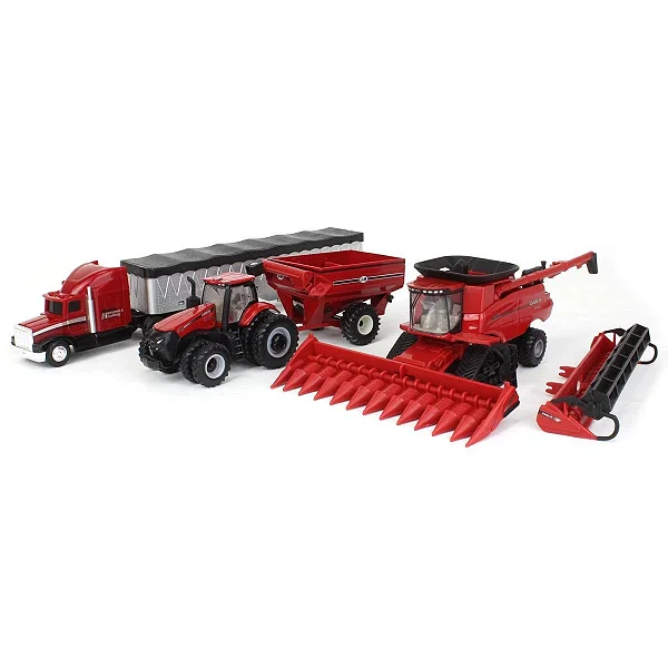 Kit Miniatura Case IH 44384 ERTL Colheitadeira 8250 Axial-Flow Trator e Caminhão Graneleiro 1/64