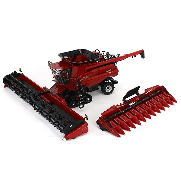 Miniatura Agrícola Case IH 9260 com Esteiras ERTL Escala 1/64 Draper e Cabeças de Milho Prestige Collection