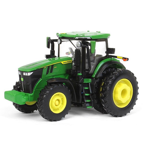 Miniatura Trator Agrícola John Deere 7R 330 ERTL 1/64 Diecast e Rodado Duplo