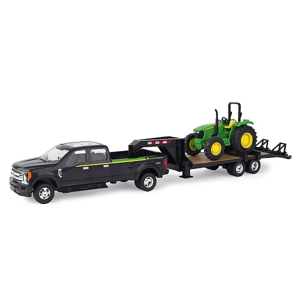 Conjunto John Deere 1:32 Caminhonete Ford F-350 Trator 5075E