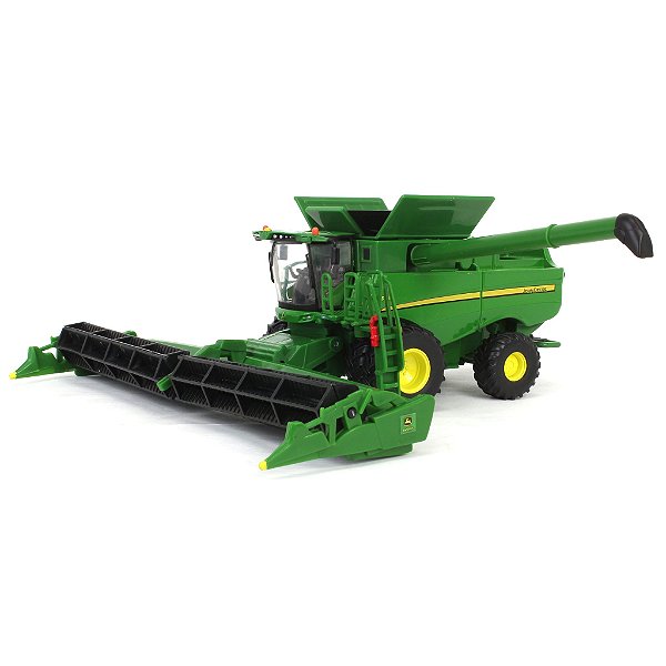 Miniatura Colheitadeira John Deere S680 ERTL 1/64 Diecast Com Plataforma