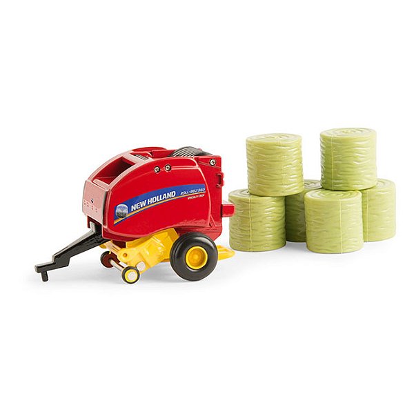 Miniatura Enfardadeira Agrícola New Holland Roll-Belt 560 ERTL 1/16 Com Fardo Redondo